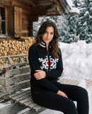 Snowflake on my Heart Black Zip Knit