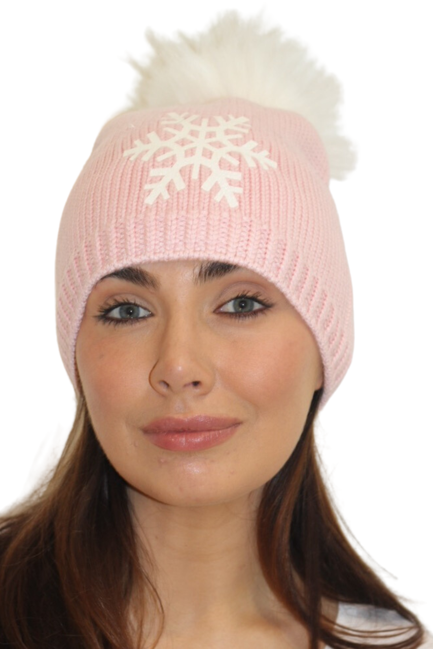 Snuxe Luxe SNOWFLAKE Beanie Soft Pink