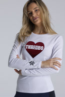 Thredbo Ski Heart Reversible Tee White