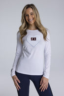 Thredbo Ski Heart Reversible Tee White