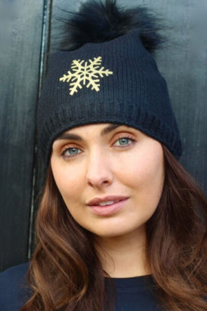 Snuxe Luxe GOLD SNOWFLAKE Beanie